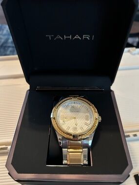Tahari Men's Gold and Silver Two-Tone Bracelet Watch
